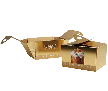Коробка для кулича с раздвижными стенками Фабрика упаковки в Москве - производство гофротары “ГофроМир” фото
